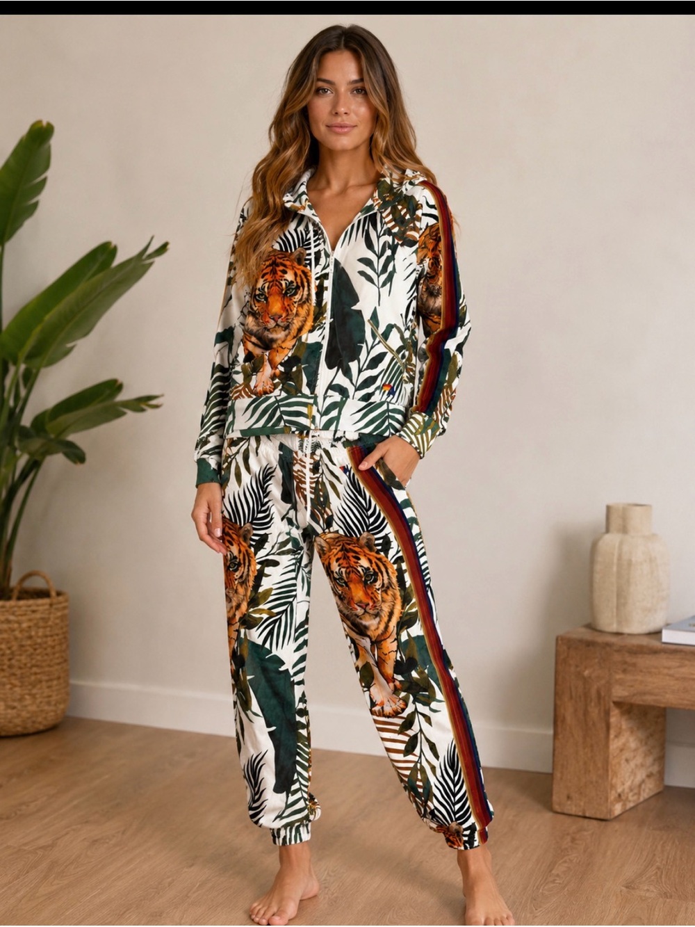 RARE Aviator Nation Jungle Velvet Set - XS top/ Small bottom